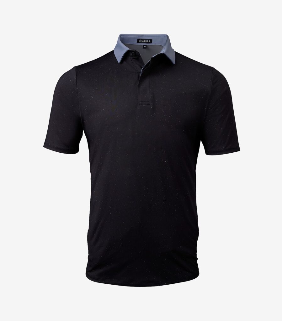 Dropping New Speckled Polo in Black by Asher