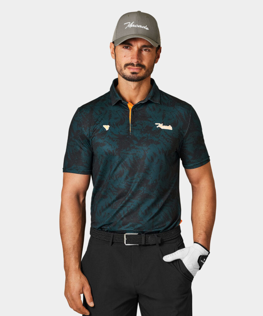 Fern Green Script Polo Shirt by Macade Golf