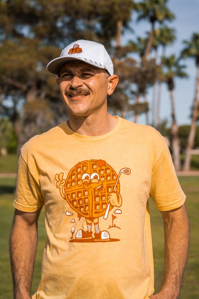 Golfing Waffle T Shirt by Cayce Golf