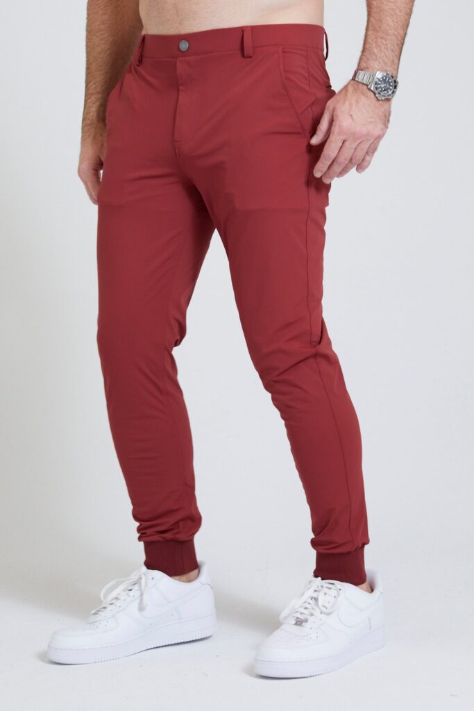 Halliday Pull-On Jogger in Maroon by REDVANLY