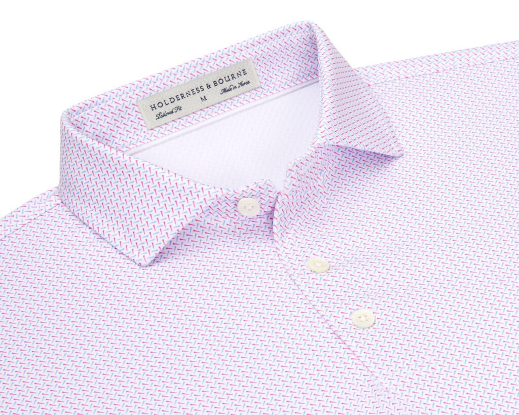 The Demaret Shirt: White/Windsor/Malibu by Holderness & Bourne