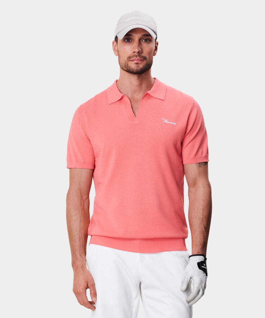 Mac Peach Knit Shirt by Macade Golf