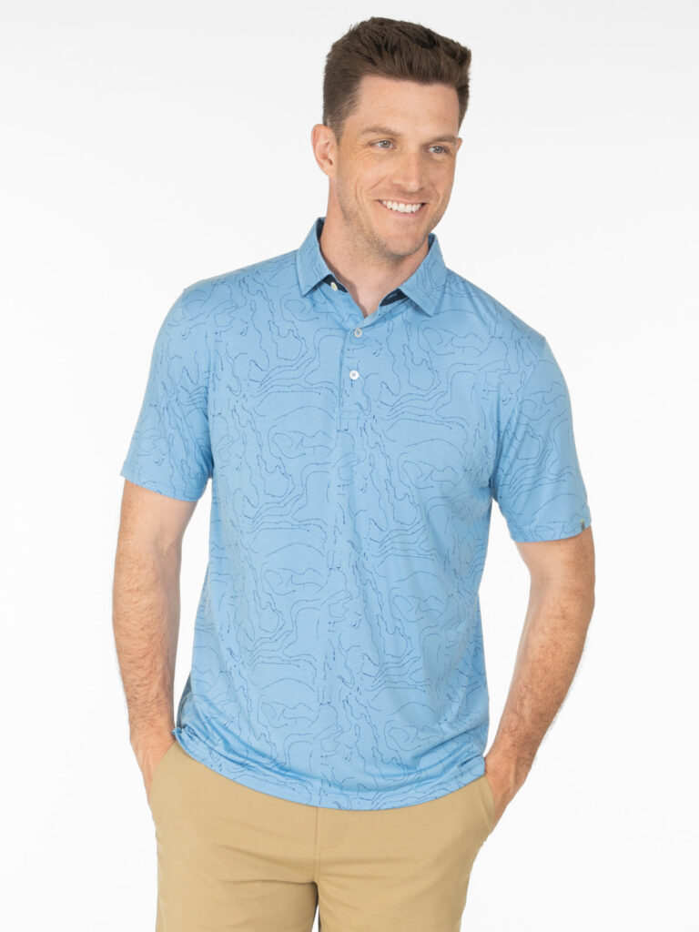 Cloud Lightweight Polo – Topography Print by tasc Performance