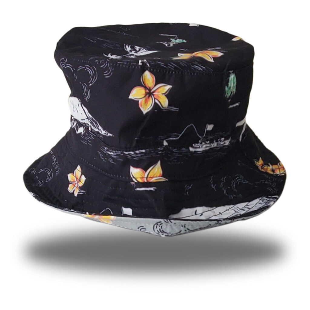 REVERSIBLE BUCKET HAT GRAY/BLACK OGA CLASSIC by Oahu Golf Apparel